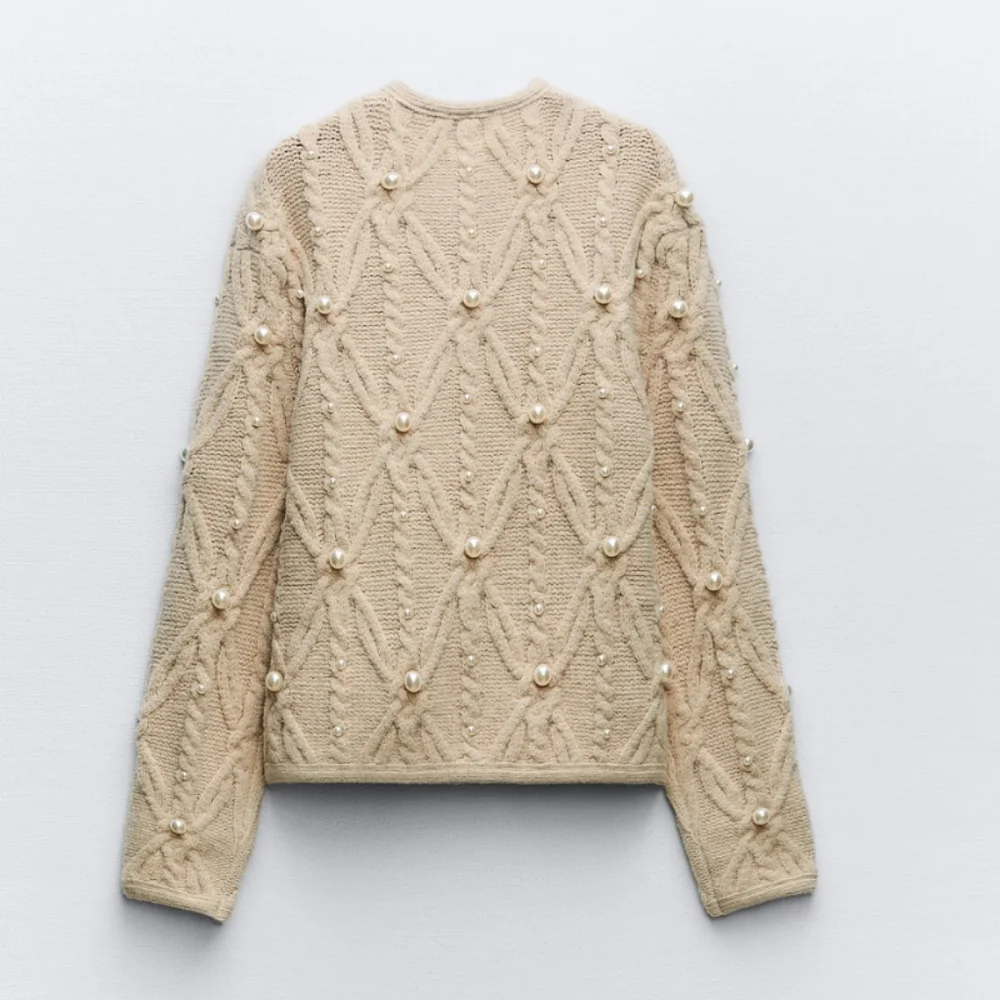 PEARL CABLE KNIT CARDIGAN SIZE L - Picture 6 of 8
